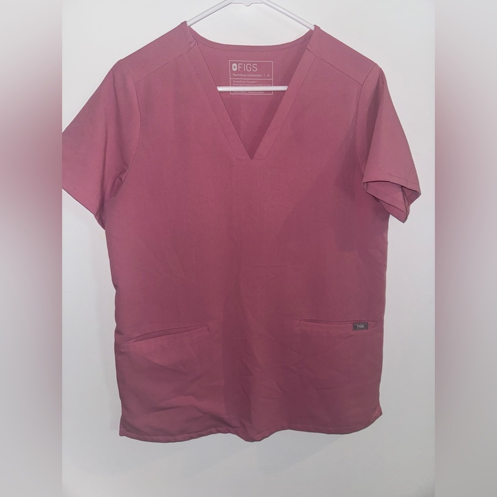 FIGS- bubble gum Pink Scrub Top